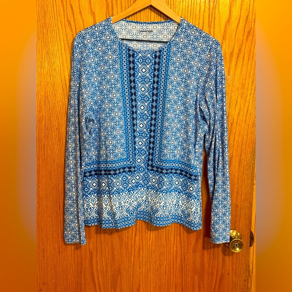 Lands End‎ womens sz XL nylon boho shirt mandala print